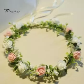 Цветная светодиодная цветочная корона, регулируемая лента, венок для волос невесты, повязка на голову, гирлянда, головной убор, женские аксессуары для волос, свадебная вечеринка, реквизит для фотосессии