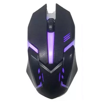 Цветная светящаяся USB-проводная оптическая игровая мышь для дома и офиса чёрный