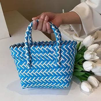 Цветная тканевая корзина, цветная сумка для овощей, пляжная сумка ручной работы, популярная женская новая женская сумка для покупок