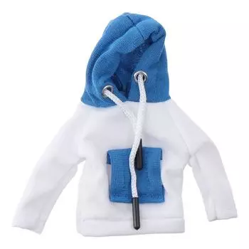 Цветная толстовка с капюшоном, чехол для рычага переключения передач автомобиля, ручка салона автомобиля, чехол для толстовки с капюшоном, креативный чехол для рычага переключения передач автомобиля синий/белый