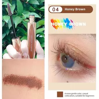 Цветная тушь, водостойкая, длинная завивка, не размазывается, густая тушь для макияжа глаз One Size коричневый