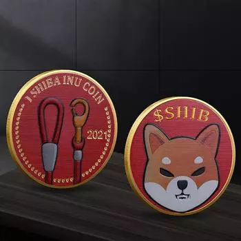 Цветная УФ-монета Сиба-ину, виртуальный бит, памятная монета, цифровая виртуальная валюта, золотые монеты 40*3
