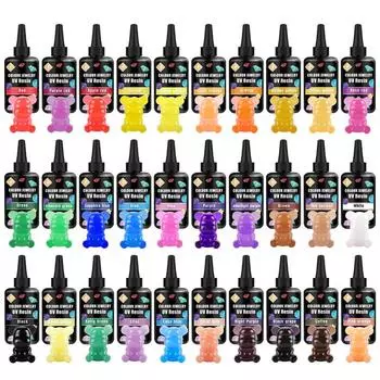 Цветная УФ-смола кристально чистая 100 г/бутылка эпоксидная смола твердый цветной драгоценный камень УФ-клей клей для ювелирных изделий смола формовка и литье