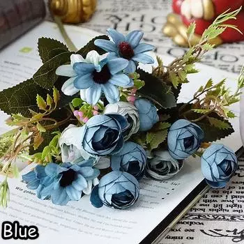 Цветная вечеринка Свадебный ручной работы Искусственная ромашка Свадебный букет Искусственный цветок Шелковая чайная роза