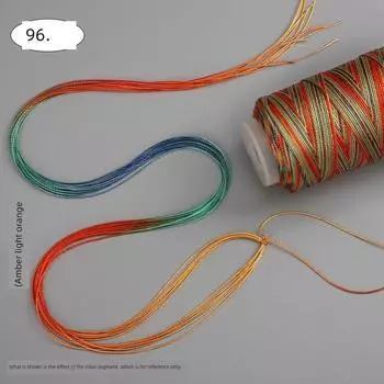 Цветная веревка 12-прядная секционно окрашенная прядь градиентного цвета Цяньли Цзяншань Девять Пурпурных Огней Ручной работы Веревка-дракон Ремень для переноски Шнурок