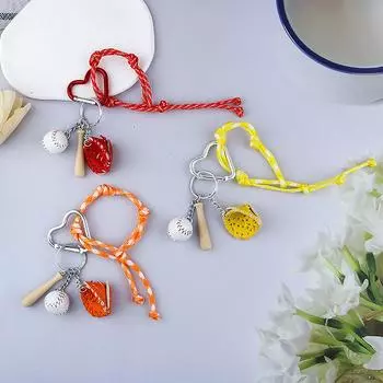 Цветная веревка бейсбольный чехол брелок любовь подвеска пряжка спортивная подвеска сумка декор брелок для ключей автомобиля as the picture
