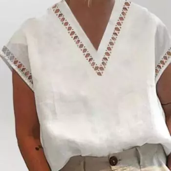 Цветная винтажная футболка большого размера с v-образным вырезом и короткими рукавами, однотонная мягкая женская летняя футболка больших размеров 4XL белый