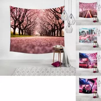 Цветная вишнёвая ткань для украшения комнаты, картина для гостиной, фоновая ткань, гобелен для спальни, настенная ткань 150*100