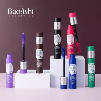 Цветная водостойкая и устойчивая к поту тушь для ресниц, которая подкручивает, удлиняет, утолщает и не размазывается. Цветная 6-цветная тушь 1 #black tube black