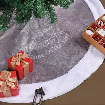 Цветная вышитая юбка с изображением веселой рождественской елки с принтом букв, подарок, бархатный напольный коврик, простая установка, принадлежности для украшения рождественской елки 120cm