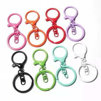 Цветная застежка-лобстер, большие пружинные застежки, крючки с открытыми кольцами, крючок для ключей, брелоки для изготовления ювелирных изделий, аксессуары для брелков своими руками as the picture