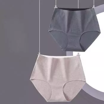 Цветное хлопковое бесшовное нижнее белье с высокой талией, женские новые тонкие хлопковые цельные трусы с сотовым узором и антибактериальной промежностью L зелёный