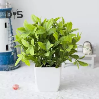 Цветное искусственное растение, не требующее полива, без обрезки, искусственный бонсай зелёный