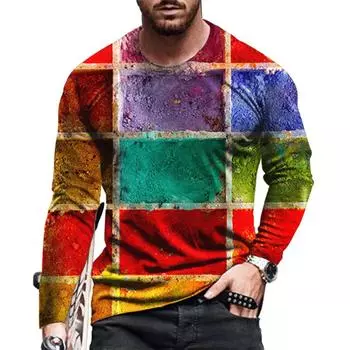 Цветное искусство граффити, уличная мода, 3D принт Харадзюку, мужская и женская оригинальная футболка с длинным рукавом, топ S