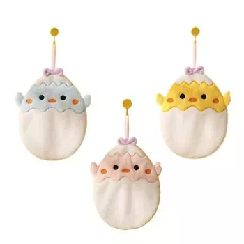 Цветное полотенце для рук из кораллового флиса с рисунком яйца и утки, впитывающее воду, быстросохнущее, для детей и взрослых, мягкое полотенце для рук синий