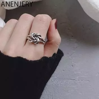 Цветное винтажное двухслойное кольцо с узлом тайского цвета для женщин и мужчин, кольца на палец, ювелирные изделия, подарки для вечеринки, S-R839 Resizable