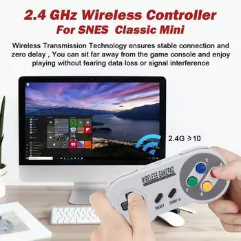 Цветной 2-приемниковый беспроводной игровой контроллер 2.4G, джойстик, геймпад для мини-ПК SNES Windows, коммутатор OLED и коммутатор NS