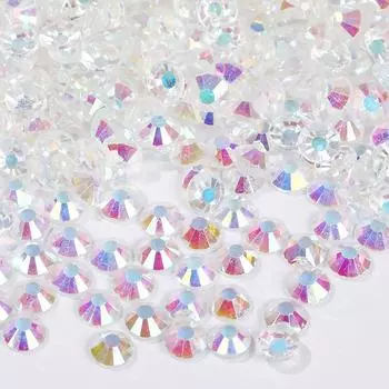 Цветной АБ Хрусталь Плоское Дно Сверло Круглое Сверло для Ногтей Сделай Сам Красочные Украшения для Ногтей SS3