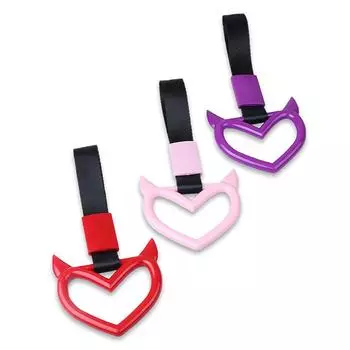 Цветной автомобильный буксировочный ремень Tsurikawa Ring Heart JDM Train Bus Handle Strap Styling Drift Charm Strap Auto Accessories