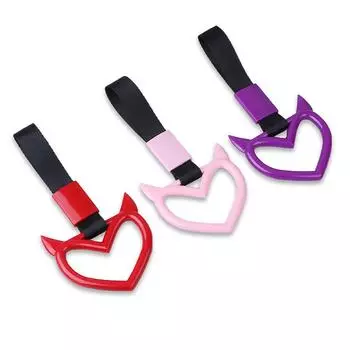 Цветной автомобильный буксировочный ремень Tsurikawa Ring Heart JDM Train Bus Handle Strap Styling Drift Charm Strap Auto Accessories