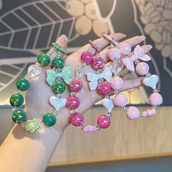 Цветной бант из бисера брелок для мобильного телефона подвески для девочек пара бисерная сумка кулон автомобильный брелок белый