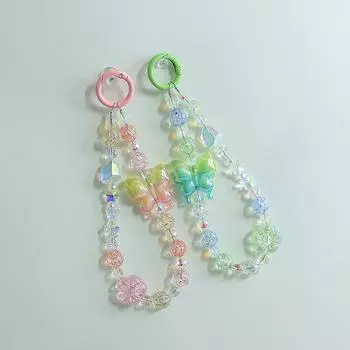 Цветной бант-подвеска для телефона с цепочкой для iPhone, Samsung, Huawei, Xiaomi, универсальный брелок для телефона с ремешком