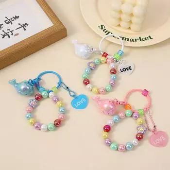 Цветной бисерный цветок брелок-подвеска в виде дельфина, цепочка для телефона, гальванизированные подвески в виде кита, подвесные украшения для сумок, аксессуары синий