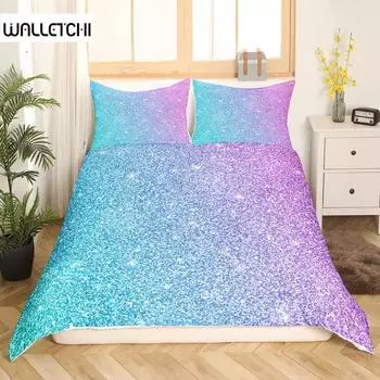 Цветной блестящий пододеяльник, комплект, девчачий розовый, пастельный, современный, для девочек, женское одеяло, двойной, королевский, полиэстер, одеяло EU single(135x200cm)