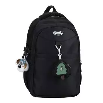 Цветной блок Рюкзак женский большой вместимости для учениц средней школы чёрный