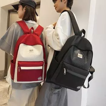 Цветной блок школьный рюкзак женский легкий рюкзак мужской дорожный рюкзак хаки