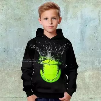 Цветной блок, забавный улыбающийся 3D принт, повседневный пуловер для мальчиков, толстовки с длинными рукавами, толстовка на весну и осень, детская толстовка с капюшоном, топ на открытом воздухе 100