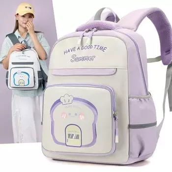 Цветной блок женский школьный рюкзак для учеников начальной и средней школы мультяшный цветной блок дорожный рюкзак чёрный