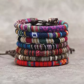 «Цветной браслет дружбы из хлопковой веревки в стиле бохо»