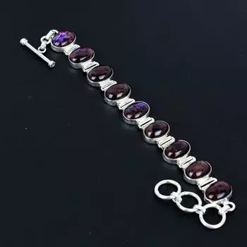 Цветной браслет из лабрадорита, браслет из стерлингового серебра 925 пробы, браслет с регулируемой цепочкой, браслет ручной работы в стиле бохо, ювелирное изделие с драгоценным камнем, подарки на помолвку 8 фиолетовый
