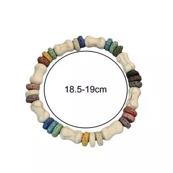 Цветной браслет из вулканического камня, костяная веревка для щенков мужского пола, аксессуары для пары разноцветный