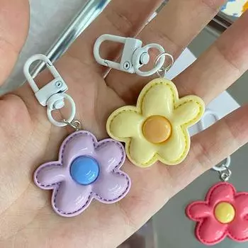 Цветной брелок для ключей в виде цветка в форме сердца, сумка-цветок, подвеска, аксессуары своими руками, брелки для ключей в виде конфетных цветов, украшения, ювелирные изделия фиолетовый