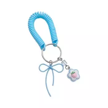 Цветной брелок для мобильного телефона с выдвижной пружиной, эластичный шнур, цепочка для телефона, сумка, кулон, удобный аксессуар синий