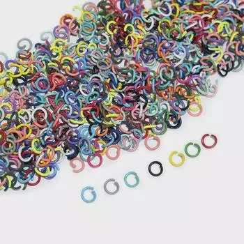 Цветной брелок с железным кольцом для самодельных украшений и браслетов 1.2*8mm (50 pcs/10g/package)