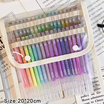 Цветной чехол для ручек, сумка для хранения ручек большой емкости, вмещает 36/108 гелевых ручек, портативная сумка для канцелярских принадлежностей