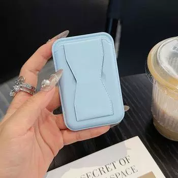 Цветной чехол для телефона, держатель для карточек для iPhone, складной настольный держатель для телефона Magsafe, держатель для удостоверения личности, банковской карты