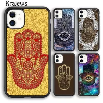 Цветной чехол для телефона Krajews Magic Buddha Hamsa для iPhone 14 5 6s 7 8 plus X XR XS 11 12 13 pro max Samsung S21 S22 ultra iPhone 6plus