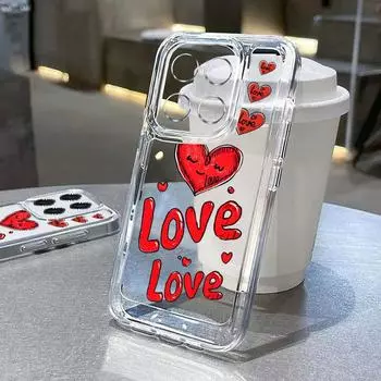 Цветной чехол для телефона с сердечным принтом для Xiaomi 13T 11 Lite Poco X6 X5 Pro Redmi Note 13 12 Pro 11 10, противоударный прозрачный мягкий силиконовый чехол Redmi K70E
