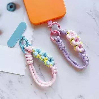 Цветной цветок телефон цепочка ремешок веревка для iPhone для Samsung Huawei Xiaomi Realme телефон кулон сумка украшения брелоки