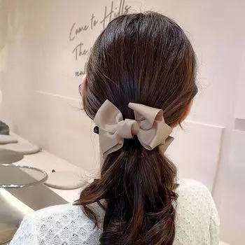 Цветной держатель для хвоста, тканевый бант, головной убор, банан, зажим для волос, женская заколка для волос в корейском стиле, вертикальный зажим чёрный