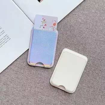 Цветной держатель для карт на задней панели телефона для iPhone, Samsung, Huawei, Xiaomi, банковская карта, идентификатор, наклейка, подставка, кронштейн