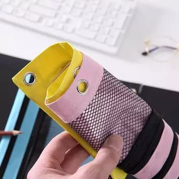 Цветной двухслойный холст ткань молния бумага папка для документов книга карандаш пенал сумка папки документы сумки жёлтый