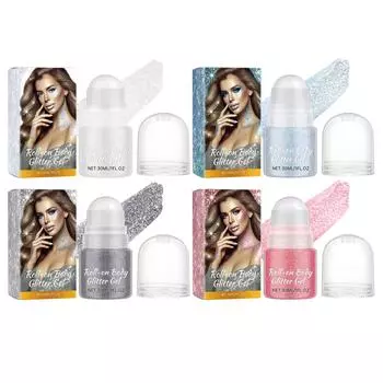 Цветной глянцевый роликовый гель, жидкие тени для век, гель с блестками для тела, лица, волос и губ. Гель с изменяющимся цветом под воздействием света 30 мл One Size розовый