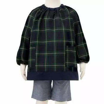 Цветной халат в стиле конфет для мальчиков, для детского сада, для школы, с длинным рукавом, в клетку, темно-зеленый N1139920 120~130 см