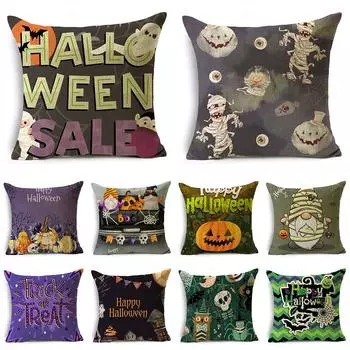 Цветной Хэллоуин Скелет с принтом тыквы наволочка для дома, гостиной, украшения дивана, наволочка, наволочка 40X40CM