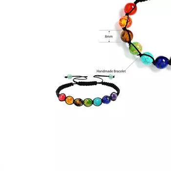 Цветной хрустальный плетеный браслет ручной работы неформованный хрустальный браслет йога энергетический плетеный браслет из камня One Size